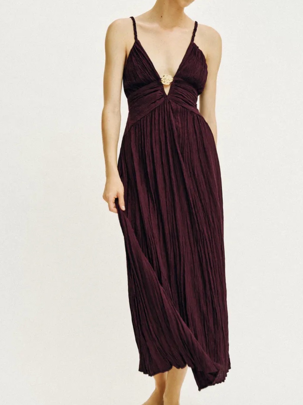 Zara Gold-Tone Hardware Midi Dress